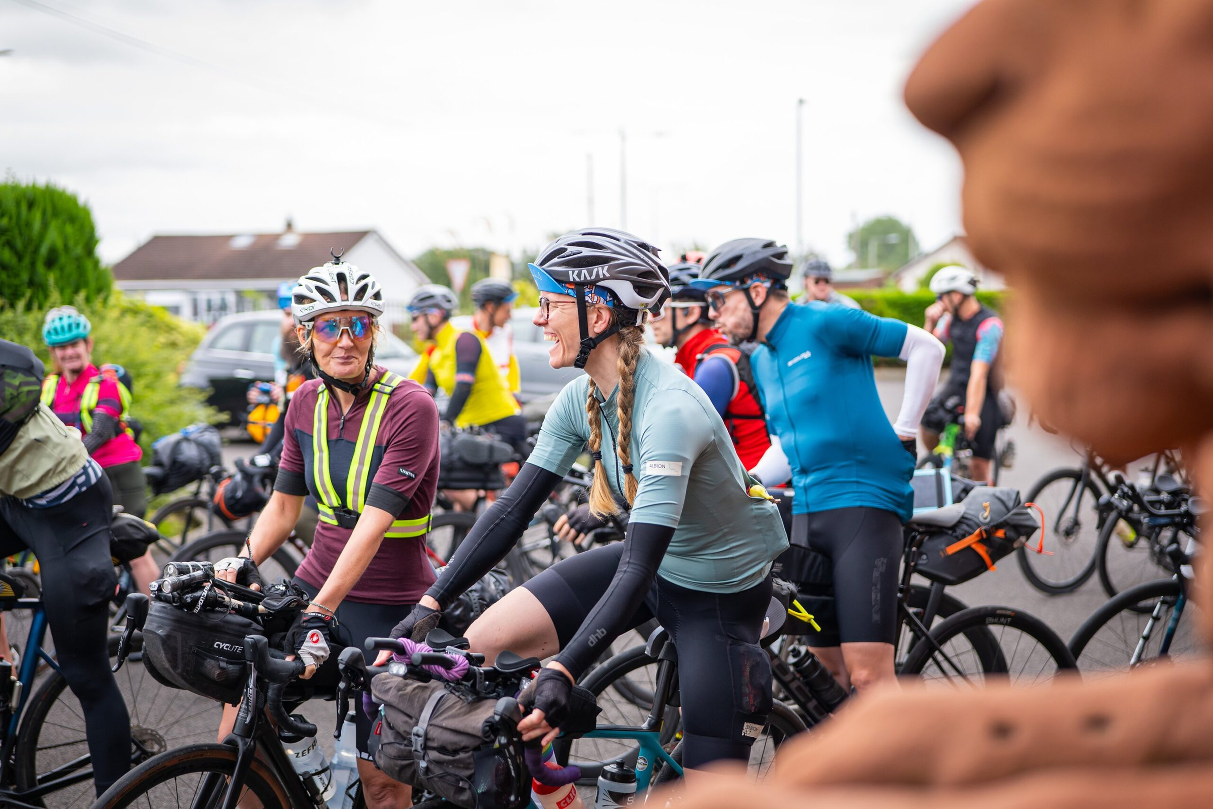 Riders gathered at the start line